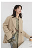 Women Blazers Solid Loose Double-breasted Wide Shoulder Office Ladies Suit Jacket Oversized Coat Spring Autumn