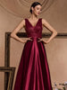 Elegant Sequins Evening Dress For Women Deep V-neck Satin Prom Party Green Dress Floor Length Blue Formal Gowns