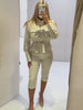 Polka Dot Cropped Pants Set For Women Y2K Stand Collar Lace Up Jacket High Waist Capri Pants Lady Street 2 Pieces Outfit