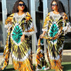 Africa Dress for Women for Evening Party Autumm Elegant Print O-neck Maxi Dress Muslim Abaya Dashiki African Clothing