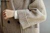 Stylish Long Sleeve Loose Pockets Women Woolen Jacket Autumn Winter Elegant Lapel Thick Female Jackets