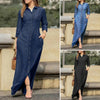 Spring Elegant Women's Denim Dress Casual Long Sleeve Buttons Shirt Maxi Dresses For Women Robe Femal Office Clothing