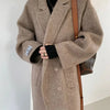 Double-sided Cashmere Coat Long Wool Thickened Suit Style Thickened Loose Wool Jacket Coat for Women