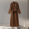 Casual Solid Long Women Coat Urban Full Sleeve Belt Double Breasted Female Jacket Autumn Winter Chic Lady Streetwear