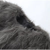 Chic Grey Fluffy Faux Fur Jacket Women Elegant O Neck Long Sleeves Cropped Coats Autumn Winter Lady High Street Outwears