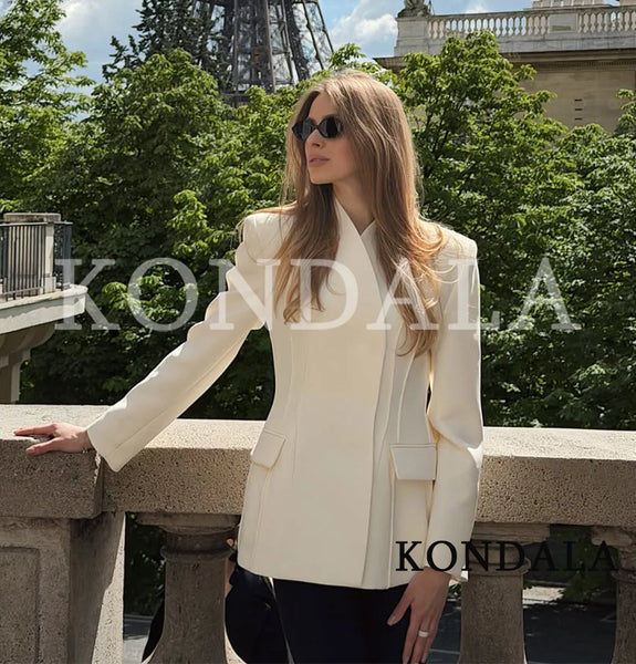 Commute Minimalist Blazer Women High Street Slim Blazer Spring Holiday Gathering Chic Blazer for Female