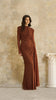Solid Draped Neckline Long Dress Women Elegant Full Sleeve Cinched-waist Pleated Bodycon Robe Lady Chic Evening Dinner Gown