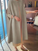 Spring Winter Woolen Women Coat Solid Elegant Vintage Thick Korean Batwing Style Chaqueta Mujer 2R8845