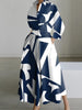 Women Elegant Shirt Dress Spring Autumn Long Sleeve Solid Color Print Maxi Dresses Casual Office Lady Dress Vestidos