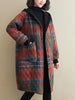Winter Women's Clothing Hooded Padded Jacket Parka Korean Plus Size Plaid Mid-length Coat Jacket Keep Warm Loose Leisure