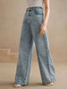 Women's Plus Size Y2K Straight Leg Jeans Stretch Washed Denim Embroidery Design Comfortable