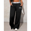 Women's Wide Leg Pants Casual Loose Fit Letter Printed Sweatpants Drag Trousers