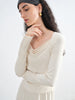 Women's Knit Coordinate Set - Drop Collar Knit Top & Straight Leg Pants Office Casual Two Piece Set Elegance