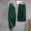 Big Size Chic Women's Pleated Two Pieces Set Casual Loose Pleated Floral Drawstring Long Top And Wide Leg Pants 2DB5506