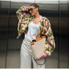 3D Flower Bomber Jackets Women Loose Zipper Full Sleeve Female Coats Baseball Jackets Spring High Street Outwear