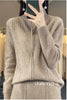 Knitted Cardigan Jacket Women Spring Autumn Flip Collar Female Appear Thin Long Sleeve Slim Ladies Sweater Coat