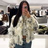 Women's Fur Coat Leopard Fluffy Jacket Autumn Winter Fur Coat Woman Crop Plush Long Sleeve Outerwears Chic Hairy Warm Coats