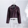 Casual Pu Leather Women Jacket Street Long Sleeve Stand Collar Zippers Female Outwear Autumn Winter Lady Streetwear