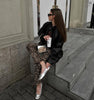 Vintage Leopard Print Denim Jean Women Y2K Casual High Waist Straight Pencil Long Pants Harajuku Streetwear Chic Female Trousers
