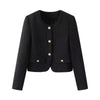 Autumn Jacket Women Small Fragrant Short Loose Coat Female Round Neck Casual Elegant Ladies Outerwear Tops