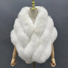 Janefur Real Fox Fur Shawl Poncho Women Elegant Wedding Bridal Formal Party Warm Winter Natural Fur Cape Coat