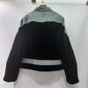 Women's Coat Patchwork Zipper Denim Velvet Beading Long Sleeve Loose Vintage Jackets Autumn 29A3480