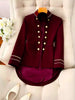 Chic Stand Collar Long Sleeve Jacket Outerwear Office Lady Spring Autumn Elegant Tailed Blazers Coat For Women Tops