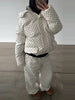 Women's 2-piece Sets Leopard Print Suit Stand Collar Jacket Wide Leg Pant Loose Coat Warm Winter Wear Woman Clothes Matching Set