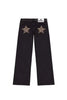 Gothic Womens One Dilemma Jeans Y2K Clothing Sequin Five Pointed Star Rivet Retro Jeans Mid Rise Wide Leg Trousers