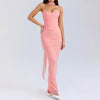 Elegant 2 Pieces Dress Set with Scarf Women Matching Sets Sexy Cropped Top and Long Dress Set Casual Dress