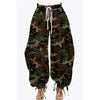 Women Streetwear Drawstring Pants Autumn Winter Camouflage Print Loose Safari Cargo Harem Hip Hop Trousers