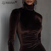Woman Chic Solid Velvet Patchwork Lace Dress Spring Turtleneck Slim Irregular Party Dress Autumn Long Sleeve Mini Dress