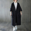 Spring Fall Oversized Women Simple Long Cardigan Hooded Black Khaki Casual Loose Pockets Trench Batwing Sleeve Stylish Midi Coat