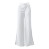 Women's Hollowed Out Waist Belt High Waisted Large Size Pants Casual Straight Tube Loose Wide Leg Pants