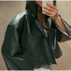 Urban Solid Pu Leather Women Jacket Street Stand Collar Long Sleeve Female Outwear Autumn Winter Lady Streetwear
