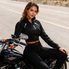 Wosawe Winter Women Motorcycle Jacket Women Motorbike Riding Coat With Soft Pads Casual Moto Riding Clothes