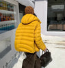 Fall Lightweight Hooded Puffer Jacket Russian Winter Women Zip Up Solid Warm Cotton Padded Outerwear Quilted Coat Куртка