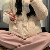 Sweet Printing All Match Hooded Jackets Y2K Zipper Top Loose Coat Preppy Style Casual Thicken Warm Women Parkas