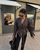 Women Leather Bomber Jackets Coats With Belt Notched Shoulder Pads Motorcycle Street Chic Short Outwear Solid Lace Up