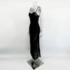 Black Lace Sheer Long Dress For Women Autumn Sexy Hollow Side Slit Maxi Dresses Party Club Bodycon Elegant Dress