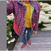 Retro Reversible Quilted Padded Jacket Women Color Block Print Pocket Button Coat Autumn Winter Lady Outerwear