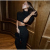 Spring Black Cloak For Women Elegant Stand Collar Single Breasted Shawl Female Street Cape Top