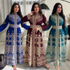 Ramdan Eid Print Jalabiya Muslim Women Zipper Long Dress Robe Dubai Abaya Outfits Kaftan Ethnic Islam Clothing Caftan Dresses