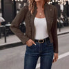 Spring Auutmn Jacket Blazer Coat Double-breasted Stand Collar Buttons Slim Long Sleeves Retro Cardigan Women Outdoor Suit Jacket