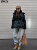 Warm Glossy Hooded Lace-up Cotton Coats Women's Casual Zipper Bottons Belted Overcoat Winter Female Solid Streetwear
