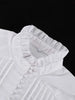 Elegant White Cotton Women's Dress Casual Ruffled Collar Long Sleeve Single Breasted Dresses Lace-Up Mini Dresses