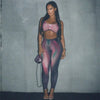 Women Sexy Tie Dye 2 Piece Set Supendency Striped Print Crop Tanks+Contast Color Matching Trousers Female Attractive Suits