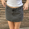 Women Coquette Low Rise Denim Mini Skirt Preppy Cute Y2K Short Jean Skirts 90s Vintage Grunge Slim Fit Pencil Skirt with Pockets