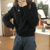 O Neck Solid Color Simple Short Loose Fit Knitted Cardigan Pring Autumn Sweet Casual Long Sleeve Sweater Jacket Women 9053