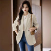 Spring Autumn Women Split Fork Blazer Coat Advanced Ladies Solid Color Tops Overcoat Female Long Sleeves Suit Jacket